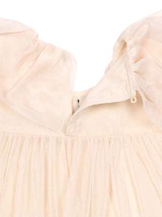 Bow Tüllkleid mit Schleife - Creme