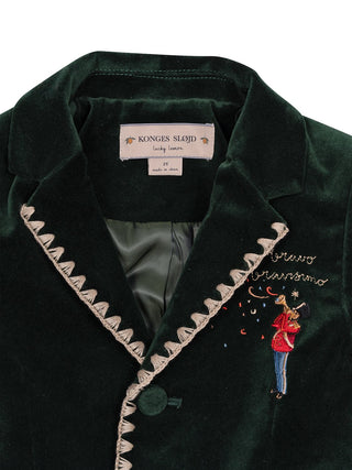 Rocky Samtblazer mit Ziernähten - Dunkelgrün