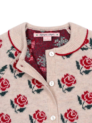Belou Strickjacke Rosen - Beige
