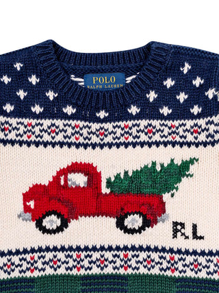 Strickpullover Christmas Tree Truck - Navy Multi
