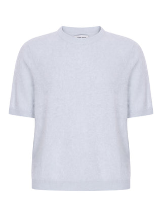 Kurzarm-Pullover mit flauschigem Effekt - Blau