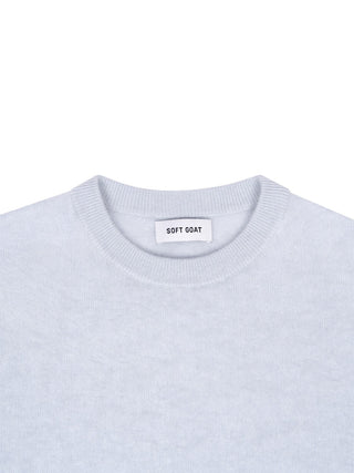 Kurzarm-Pullover mit flauschigem Effekt - Blau