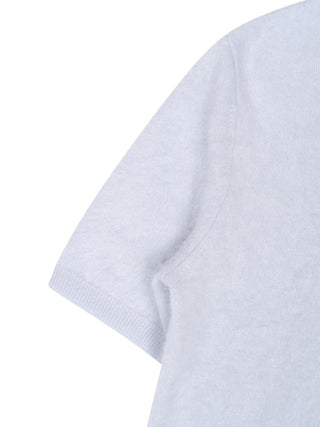 Kurzarm-Pullover mit flauschigem Effekt - Blau