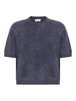 Kurzarm-Pullover mit flauschigem Effekt - Anthracite