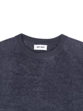 Kurzarm-Pullover mit flauschigem Effekt - Anthracite