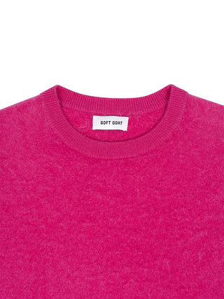 Kurzarm-Pullover mit flauschigem Effekt - Fuchsia