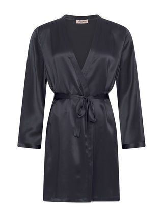 Tracy kurzes schwarzes Seiden-Negligé