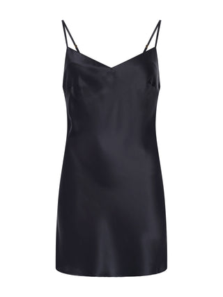 Tracy schwarzes Seidenunterkleid