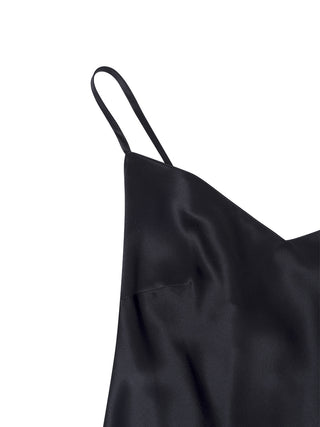Tracy schwarzes Seidenunterkleid