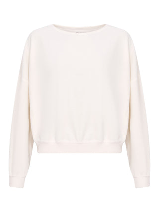 Samt-Sweatshirt in Eggshell