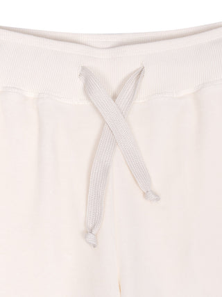 Samt-Sweatpants in Eggshell