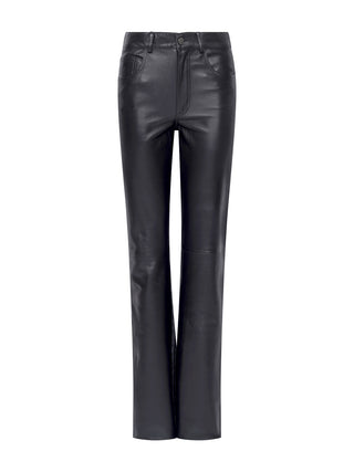 Star Black Jeans mit Leder-Front