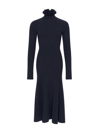 Kleid mit Rollkragen und Ruffles