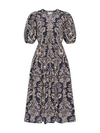 Harriet Puff-Arm Midikleid