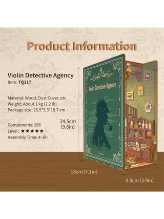 Tonecheer - Book Nook DIY Bücherecke Violin Detective Agency