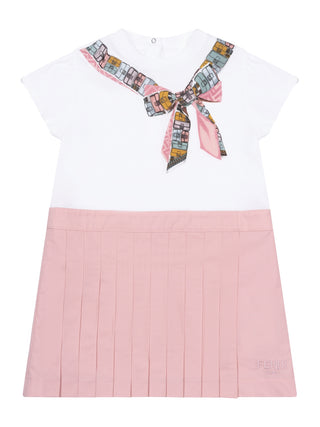 Kleid aus Baumwolle - Weiß/Rosa