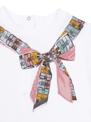 Kleid aus Baumwolle - Weiß/Rosa