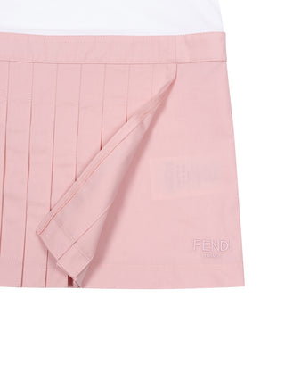 Kleid aus Baumwolle - Weiß/Rosa