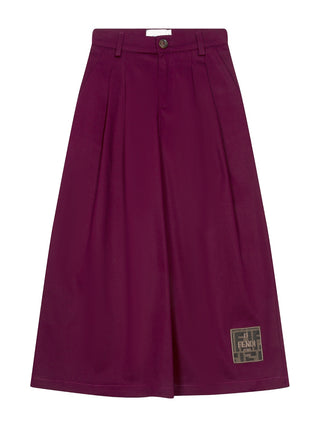 Bundfaltenhose mit weitem Bein - Bordeaux