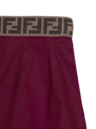 Bundfaltenhose mit weitem Bein - Bordeaux
