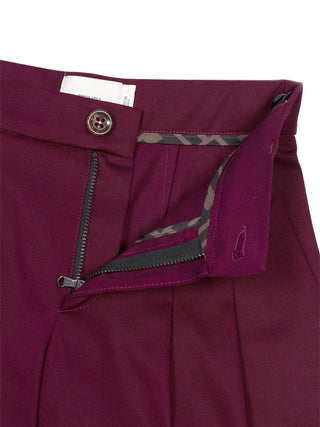 Bundfaltenhose mit weitem Bein - Bordeaux