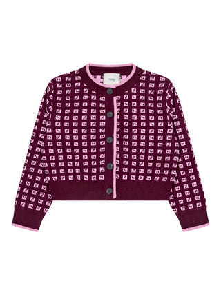 Strickcardigan mit FF-Logo - Bordeaux