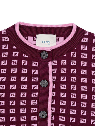 Strickcardigan mit FF-Logo - Bordeaux