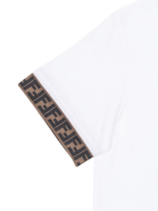 T-Shirt mit FF-Logo-Besatz - Weiß