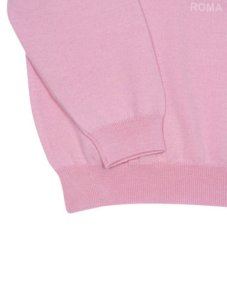 Pullover aus leichter Wolle mit Fendi-Stickerei - Rosa