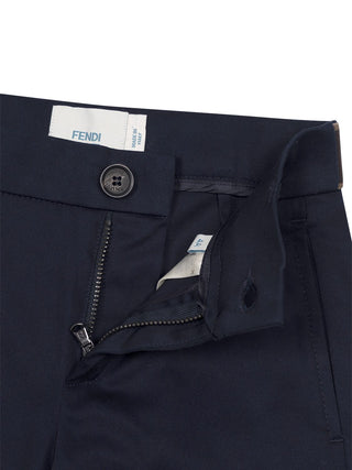Baumwoll-Shorts mit FF-Details - Marineblau