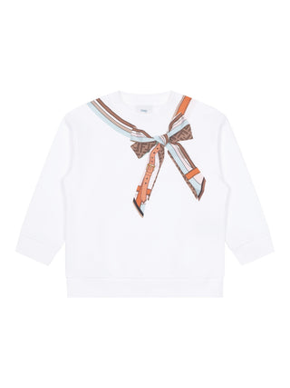Sweatshirt mit Schleifen-Print - Weiß
