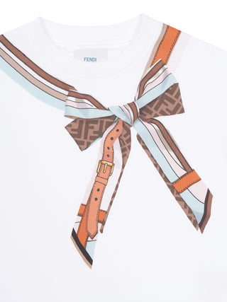 Sweatshirt mit Schleifen-Print - Weiß