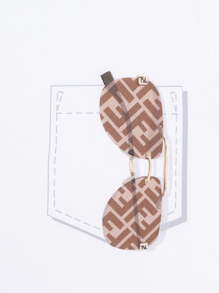 T-Shirt aus Jersey mit Print und FF-Logo - Weiß