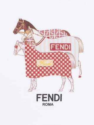 T-Shirt mit Reitsport-Print - Weiß