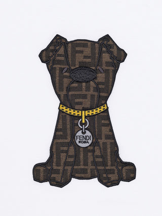T-Shirt mit Hunde FF-Jaquard-Motiv - Weiß