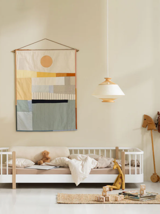 Wood Original Bodenbett, weiss/Eiche