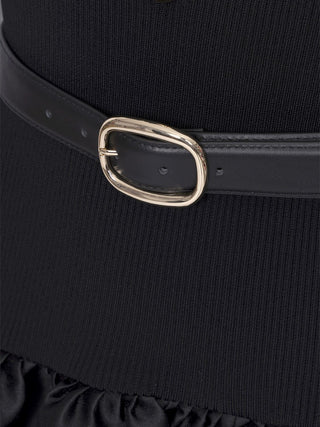 Midi-Kleid aus Strick mit Taftrock