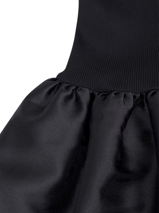 Midi-Kleid aus Strick mit Taftrock