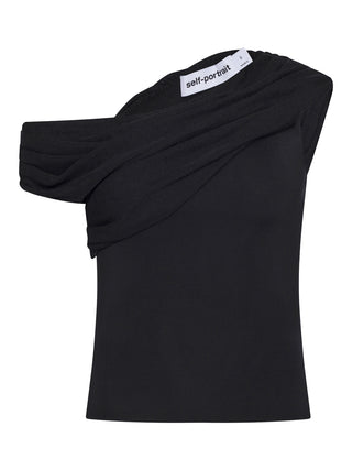 Drapiertes Top in Schwarz