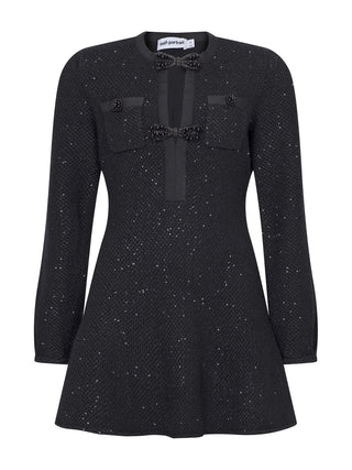 Minikleid mit Pailletten in Schwarz