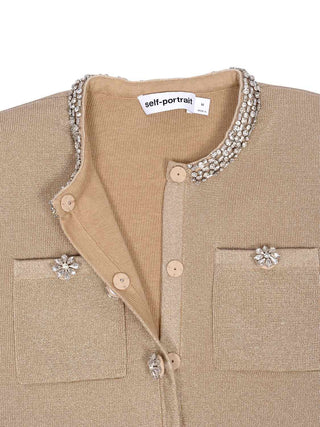 Goldener Cardigan mit Glitzersteinen