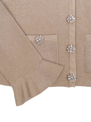 Goldener Cardigan mit Glitzersteinen