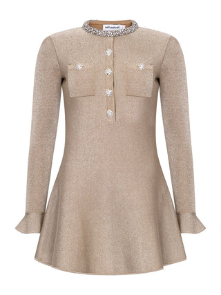 Goldenes Minikleid mit Glitzersteinen