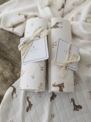 Bambus-Musselinwindel 65x65 cm - Giraffes