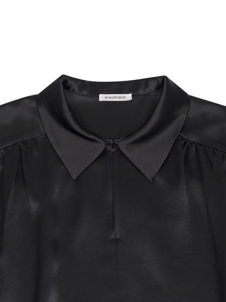 Leonora Satin Top in Schwarz