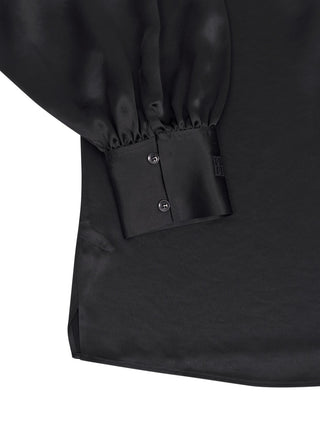 Leonora Satin Top in Schwarz
