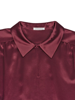 Leonora Satin Top in Bordeaux