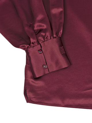 Leonora Satin Top in Bordeaux