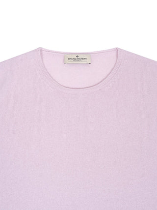 Crewneck T-Shirt aus Strick in Rosa
