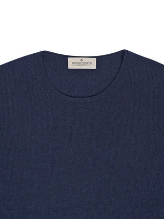 Crewneck T-Shirt aus Strick in Navy